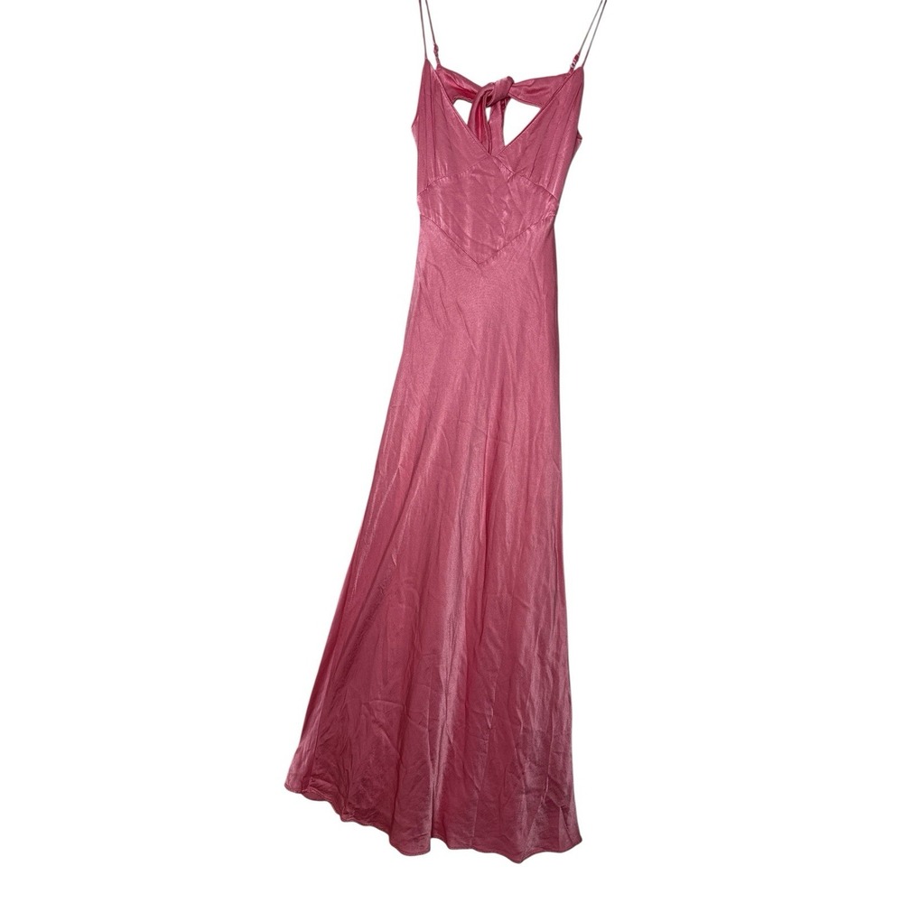 Bardot Maxi Dress‎ Women's Large Size 8  Pink Sleeveless Long Zip Cóctel Party